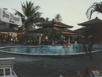 IDN Bali 1990OCT WRLFC WGT 089  Pretty neat spot to watch the sun go down. : 1990, 1990 World Grog Tour, Asia, Bali, Date, Indonesia, Month, October, Places, Rugby League, Sports, Wests Rugby League Football Club, Year